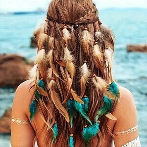 NEW| 1PC Women’s Boho Faux Feather Headband Hair Accessories